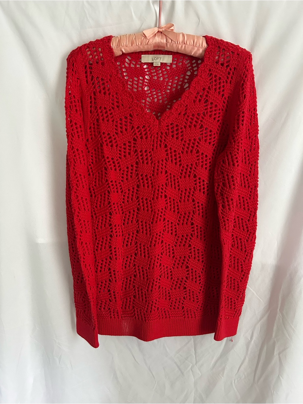 Loft open knit V neck